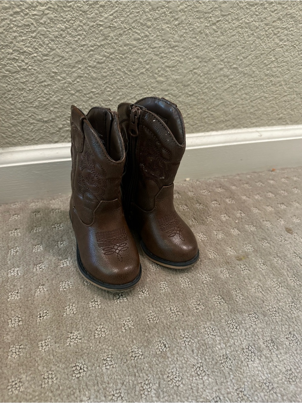 Target Kids Brown Western Zip-Up Boots